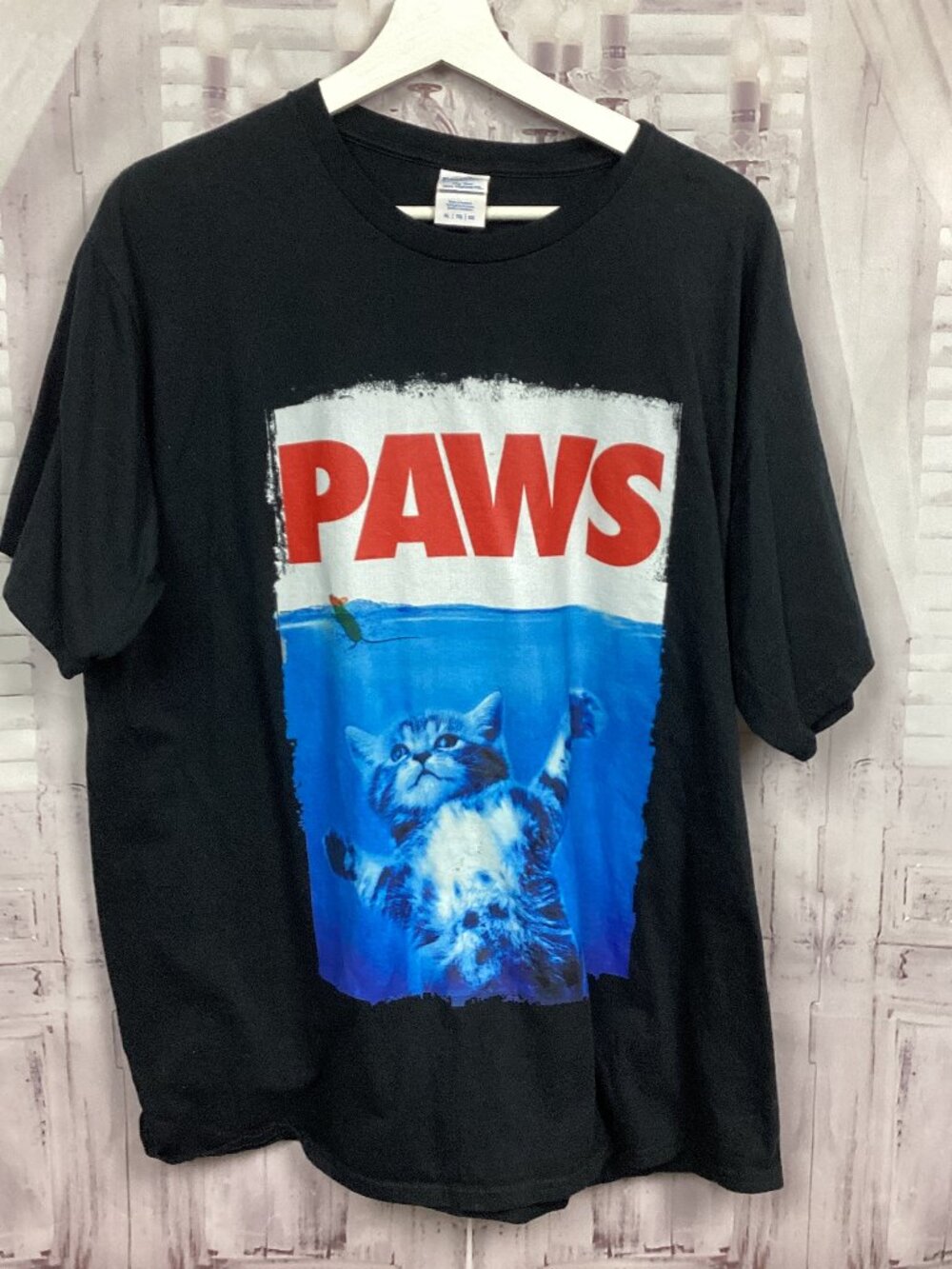PAWS Jaws Spoof T Shirt Black XL